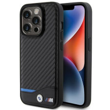 BMW BMHCP15L22NBCK iPhone 15 Pro 6.1" fekete bőr Carbon tok tok és táska