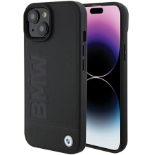 BMW BMHCP15SSLLBK iPhone 15 6.1" fekete bőr beleégetett logó tok tok és táska
