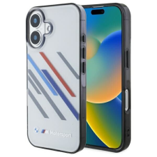 BMW BMHCP16M23HTRAG Motosport IML Random Stripes tok iPhone 16 Plus - szürke tok és táska