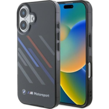 BMW BMHCP16M23HTRAK Motosport IML Random Stripes Tok iPhone 16 Plus - Fekete (BMW748) tok és táska