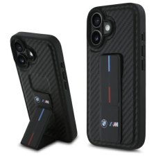 BMW BMHCP16SGSPCCK M Grip Stand Smooth and Carbon keménytok iPhone 16 - fekete tok és táska