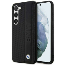 BMW BMHCS23S22RDPK Samsung Galaxy S23 S911 fekete keménytok bőr texturált és csíkos tok és táska