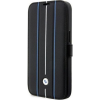 BMW Etui BMW BMBKP14L22RVSK iPhone 14 Pro 6,1" Fekete Könyvtok Bőr Bélyegző Kék Vonalak (BMW348)