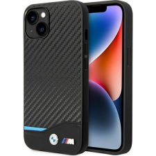 BMW Leather Carbon Apple iPhone 14 Plus hátlap tok, fekete (BMW311) tok és táska