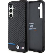 BMW Leather Carbon Samsung S711 Galaxy S23 Fe Hátlapvédő Tok Fekete (BMW000748) tok és táska