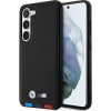 BMW Leather Stamp Tricolor Samsung S23+ hátlap tok, fekete (BMW336)
