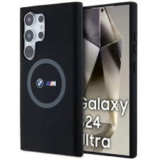 BMW M Szilikon nyomtatott gyűrűs MagSafe tok Samsung Galaxy S24 Ultra - fekete tok és táska