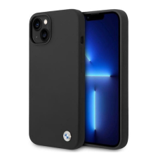 BMW Silicone Metal Logo Apple iPhone 14 hátlap tok, fekete tok és táska