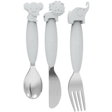 BO Jungle evőeszközök szilikon és rozsdamentes acél, Grey (5407010491029) tányér és evőeszköz