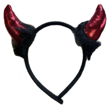  Boás ördög fejpánt, fényes, fekete-piros jelmez