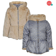 boboli téli kabát kifordítható szőrmés szív mintás 2-3 év (98 cm)