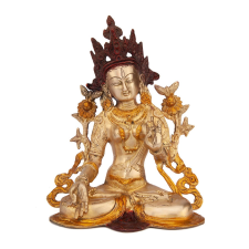Bodhi Tara réz szobor, aranyozott, 23cm - Bodhi dekoráció
