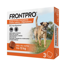 Boehringer Ingelheim 3 tablettánként : FRONTPRO® rágótabletta kutyáknak (&gt;4–10 kg) 28,3 mg; 1db tabletta , A fotó illusztráció élősködő elleni készítmény kutyáknak