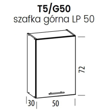 Bog-fran Tiffany felső szekrény 50 cm  Fényes szürke fronttal bútor