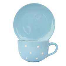 BögeManufaktúra Jumbo bögre és reggeliző tányér pasztel kék bögrék, csészék