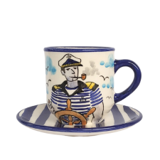 BögeManufaktúra Kapitány kávés bögre kistányérral bögrék, csészék