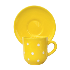 BögeManufaktúra Kávés bögre kistányérral sárga bögrék, csészék