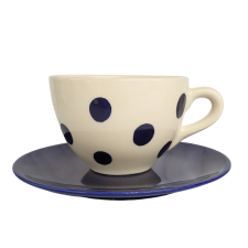 BögeManufaktúra Kék pöttyös kisjumbo és reggeliző tányér bögrék, csészék