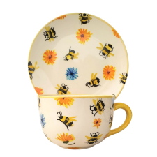 BögeManufaktúra Méhecskés jumbo bögre és reggeliző tányér bögrék, csészék