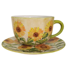 BögeManufaktúra Napraforgós jumbó bögre és reggeliző tányér bögrék, csészék