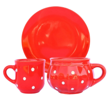 BögeManufaktúra Reggeliző szett piros bögrék, csészék