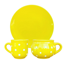 BögeManufaktúra Reggeliző szett sárga bögrék, csészék