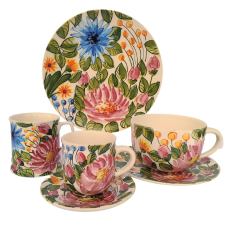 BögeManufaktúra Virágos reggeliző nagy szett FL002 bögrék, csészék