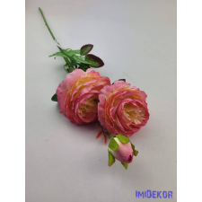  Boglárka 2fej+1bimbó szálas selyemvirág 60cm - Krém-Rózsaszín dekorációs kellék