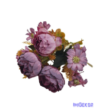  Boglárka 4 fejes selyem csokor 30cm - Antik Lila dekorációs kellék