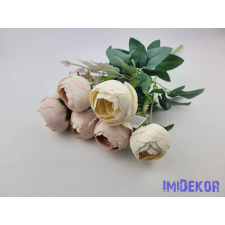  Boglárka 7 ágú selyemvirág csokor 42 cm - Krém-Barack dekorációs kellék