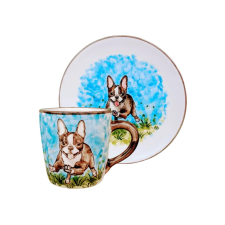 Bögre Manufaktúra Boston terrier kutyás bögre és reggeliző tányér bögrék, csészék