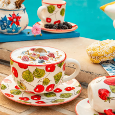 Bögre Manufaktúra Cseresznyés jumbó bögre reggeliző tányérral bögrék, csészék