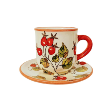 Bögre Manufaktúra Csipkebogyós  kávésbögre  kistányérral bögrék, csészék