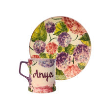 Bögre Manufaktúra Feliratos neves Hortenzia bögre és reggeliző tányér bögrék, csészék