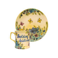 Bögre Manufaktúra Feliratos neves Kékek bögre és reggeliző tányér bögrék, csészék