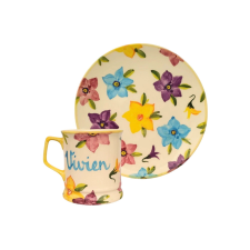Bögre Manufaktúra Feliratos neves nebáncsvirág bögre és reggeliző tányér bögrék, csészék
