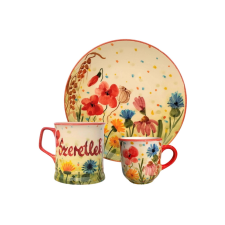 Bögre Manufaktúra Feliratos neves Pipacsmező  reggeliző szett bögrék, csészék