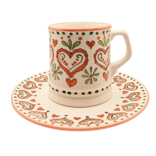 Bögre Manufaktúra Karácsonyi Szívek  Bögre Tányérral bögrék, csészék
