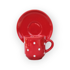 Bögre Manufaktúra Kávés bögre kistányérral meggy bögrék, csészék