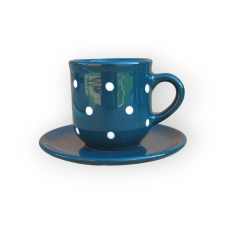 Bögre Manufaktúra Kávés bögre kistányérral sötétzöld bögrék, csészék