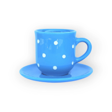 Bögre Manufaktúra Kávés bögre kistányérral világos kék bögrék, csészék