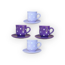 Bögre Manufaktúra Lila fogat négyes készlet Kávés bögre kistányérral bögrék, csészék