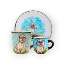 Bögre Manufaktúra Máltai selyem rövidszőrű reggeliző készlet bögrék, csészék