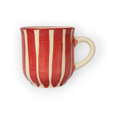 Bögre Manufaktúra Piros csíkos kávés bögre bögrék, csészék