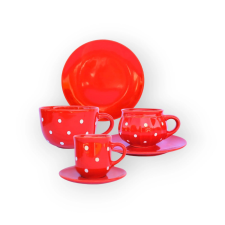 Bögre Manufaktúra Reggeliző nagy szett piros bögrék, csészék