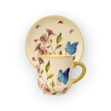 Bögre Manufaktúra Tavaszi pillangós kávés bögre és kistányér bögrék, csészék