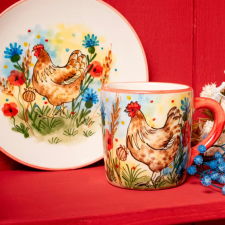 Bögre Manufaktúra Tyúk bögre és reggeliző tányér bögrék, csészék