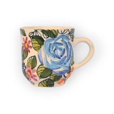 Bögre Manufaktúra Virágos kávés bögre  FL003 - kék rózsa bögrék, csészék