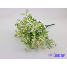  Bogyós 5 ágú műzöld csokor 29 cm - Fehér dekorációs kellék