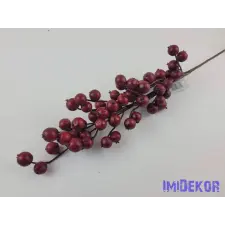  Bogyós ág 63cm - Piros dekorációs kellék